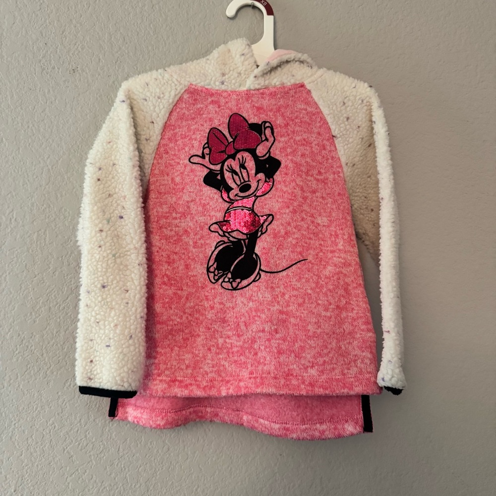 Disney Pink and White Minnie Mouse Sweatshirt